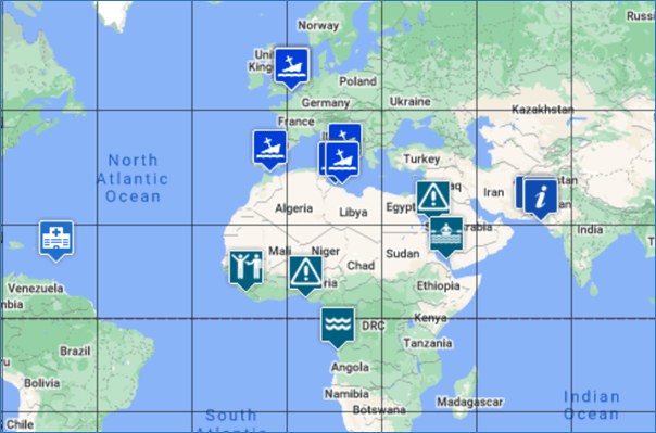 Maritime incident map