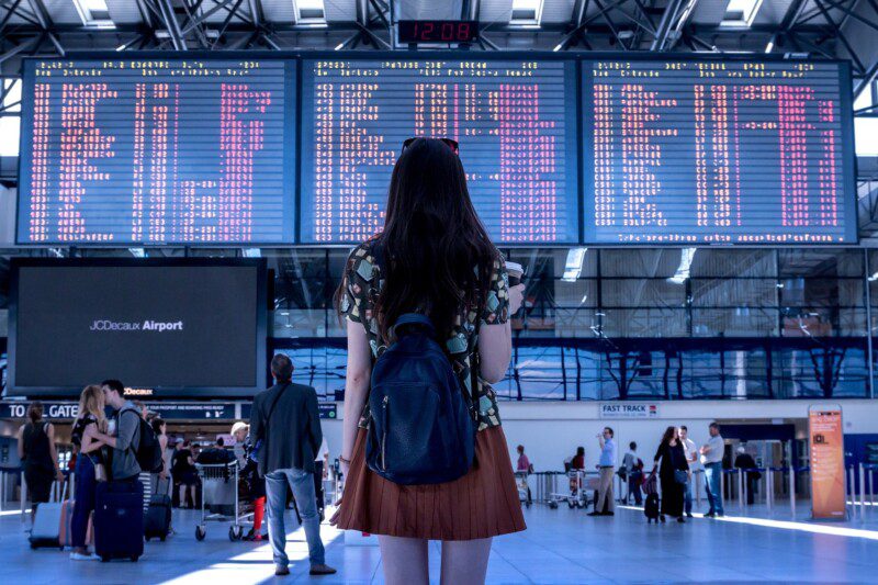 Student in airport