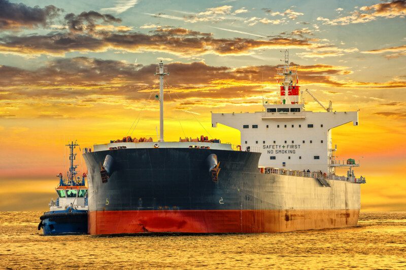 Damaged tanker with tug - Gulf of Oman