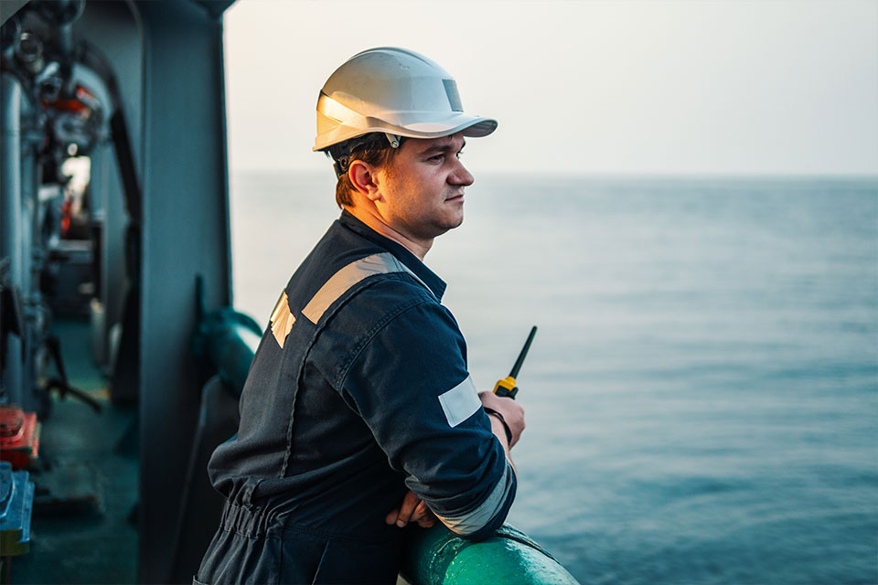 Man looking out to sea