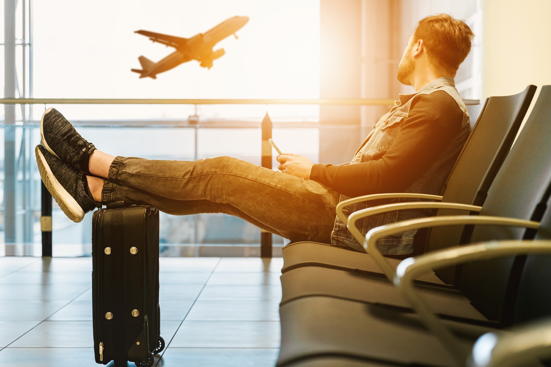 Traveller at an airport